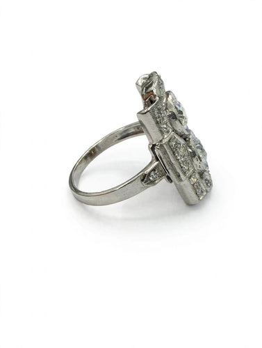 Bague 53 Bague en platine à diamants taille ancienne 58 Facettes 578/26 C