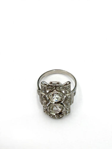 Bague 53 Bague en platine à diamants taille ancienne 58 Facettes 578/26 C