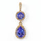 Pendentif Violet Cascade - Pendentif en or jaune 14 ct, tanzanites et diamants 58 Facettes P008