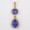 Pendentif Violet Cascade - Pendentif en or jaune 14 ct, tanzanites et diamants 58 Facettes P008