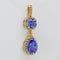 Pendentif Violet Cascade - Pendentif en or jaune 14 ct, tanzanites et diamants 58 Facettes P008