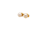 Puces d'oreilles en or jaune 18k et perles de culture