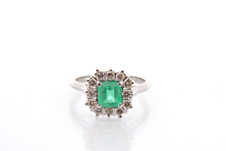 Bague 52 Bague vintage émeraude et diamants 58 Facettes 27102