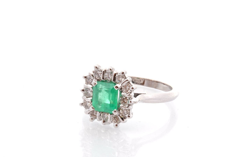 Bague 52 Bague vintage émeraude et diamants 58 Facettes 27102