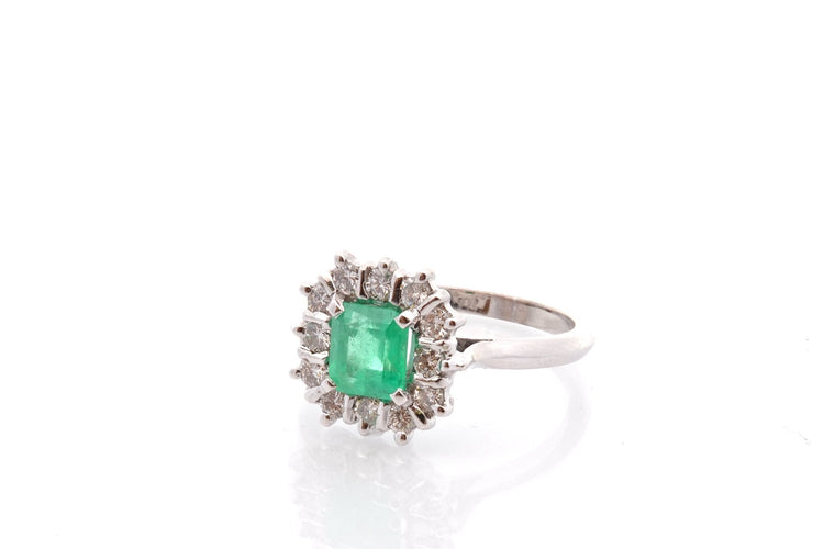 Bague 52 Bague vintage émeraude et diamants 58 Facettes 27102