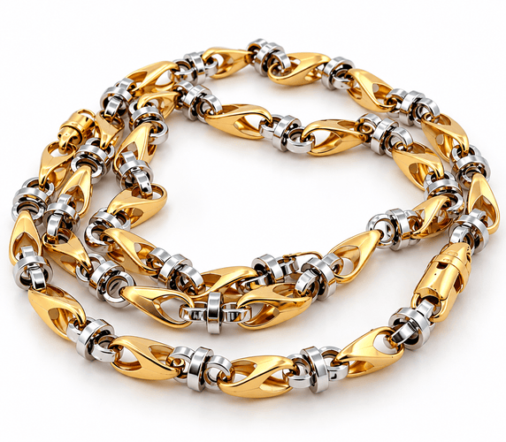 Collier Chaîne en or 18 carats bicolore 58 Facettes Camp