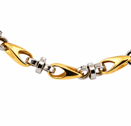 Collier Chaîne en or 18 carats bicolore 58 Facettes Camp