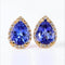 Boucles d'oreilles Boucles d'oreilles en or jaune 18 kt, tanzanites et diamants 58 Facettes E0055