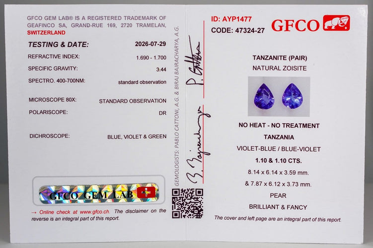 Boucles d'oreilles Boucles d'oreilles en or jaune 18 kt, tanzanites et diamants 58 Facettes E0055