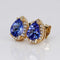 Boucles d'oreilles Boucles d'oreilles en or jaune 18 kt, tanzanites et diamants 58 Facettes E0055