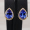 Boucles d'oreilles Boucles d'oreilles en or jaune 18 kt, tanzanites et diamants 58 Facettes E0055