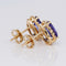 Boucles d'oreilles Boucles d'oreilles en or jaune 18 kt, tanzanites et diamants 58 Facettes E0055