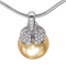 Pendentif Pendentif en or blanc 18K, perle australienne dorée et diamants 58 Facettes CL181