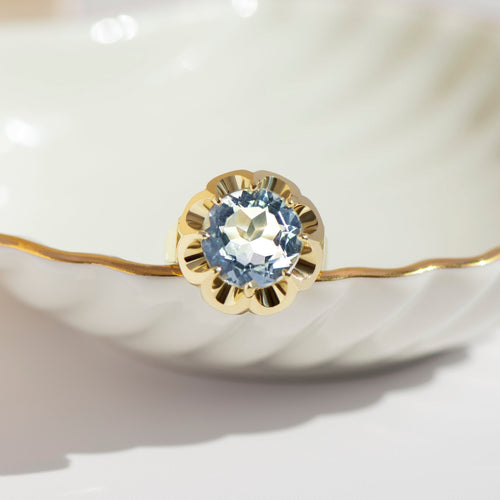 Bague 52 Bague vintage en or jaune 14k et cristal de roche 58 Facettes HJ062679