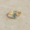 Bague 57 Bague vintage en or jaune 18k, aigue-marine et diamants 58 Facettes HJ062680