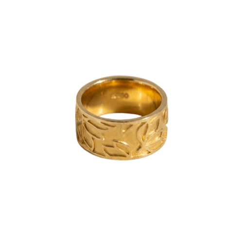 Bague 59 CADEAUX - Bague jonc vintage à motif floral en or jaune 18k 58 Facettes HJ062683