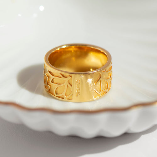 Bague 59 CADEAUX - Bague jonc vintage à motif floral en or jaune 18k 58 Facettes HJ062683