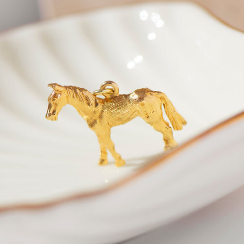 Pendentif Pendentif cheval vintage en or jaune 14K 58 Facettes HJ062671