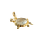 Pendentif tortue vintage en or jaune 750, pierre de lune