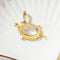 Pendentif Pendentif tortue vintage en or jaune 750, pierre de lune 58 Facettes HJ062672