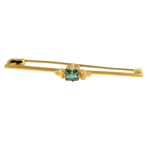 Broche Broche vintage en or jaune 585 et tourmaline 58 Facettes HJ062663