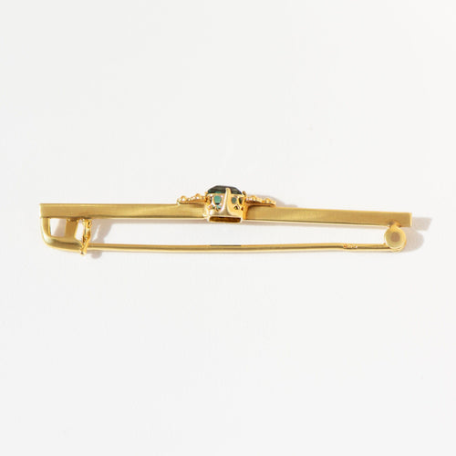 Broche Broche vintage en or jaune 585 et tourmaline 58 Facettes HJ062663