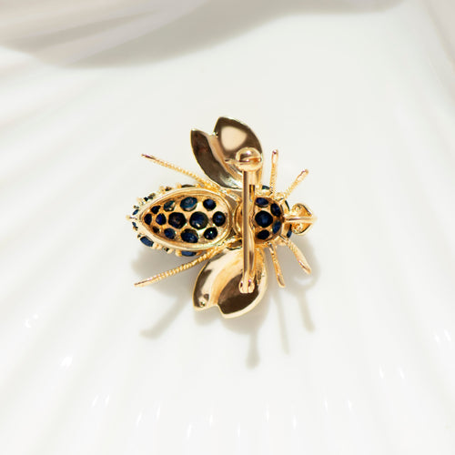 Broche Broche abeille vintage en or jaune 585 et saphirs 58 Facettes HJ062669
