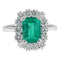Bague 59 Bague en or blanc avec émeraude 2,47 ct et diamants 58 Facettes G4039