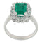 Bague 59 Bague en or blanc avec émeraude 2,47 ct et diamants 58 Facettes G4039