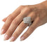 Bague 55 Bague losange en or blanc 18k pavée de diamants 58 Facettes G4038