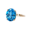 Bague 53 Bague en or jaune 14 ct avec topaze bleue 58 Facettes R0012