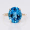 Bague 53 Bague en or jaune 14 ct avec topaze bleue 58 Facettes R0012