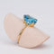 Bague 53 Bague en or jaune 14 ct avec topaze bleue 58 Facettes R0012