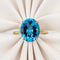 Bague 53 Bague en or jaune 14 ct avec topaze bleue 58 Facettes R0012