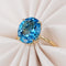 Bague 53 Bague en or jaune 14 ct avec topaze bleue 58 Facettes R0012