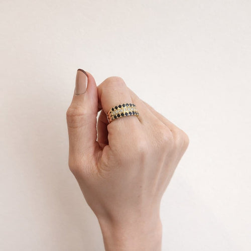 Bague 55 Bague en or jaune, diamants et saphirs 58 Facettes 33775
