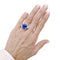 Bague 51 Bague en platine, saphir coussin et diamants triangles 58 Facettes 36038
