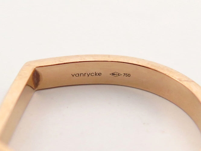Bague 45 Vanrycke - Chevalière Bonnie and Clyde en or rose 18k et diamants 58 Facettes 277181
