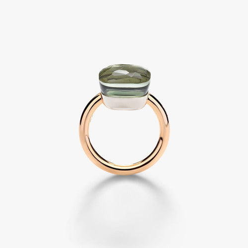 Bague 54 Pomellato Nudo Maxi - Bague en or rose et blanc avec prasiolite 58 Facettes 535v26_M