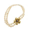 Bracelet Bracelet double rang de perles et diamants en or jaune 18 ct 58 Facettes 27351