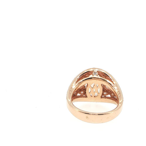 Bague 54 Bague en or rose 18 carats, morganite et diamants 58 Facettes UN-1691