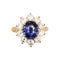 Bague 54 Bague en or jaune 18 carats, saphir bleu et diamants 58 Facettes UN-1694