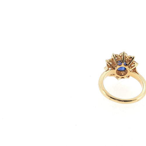 Bague 54 Bague en or jaune 18 carats, saphir bleu et diamants 58 Facettes UN-1694
