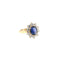 Bague 54 Bague en or jaune 18 carats, saphir bleu et diamants 58 Facettes UN-1694