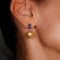 Boucles d'oreilles Boucles d'oreilles en or jaune 18 kt, tanzanites, perles et diamants 58 Facettes R0059