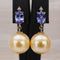 Boucles d'oreilles Boucles d'oreilles en or jaune 18 kt, tanzanites, perles et diamants 58 Facettes R0059