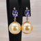Boucles d'oreilles Boucles d'oreilles en or jaune 18 kt, tanzanites, perles et diamants 58 Facettes R0059
