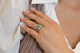 Bague 55 Bague Art déco en platine avec émeraude, diamants et saphirs 58 Facettes 27176