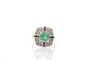 Bague 55 Bague Art déco en platine avec émeraude, diamants et saphirs 58 Facettes 27176