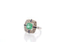 Bague 55 Bague Art déco en platine avec émeraude, diamants et saphirs 58 Facettes 27176